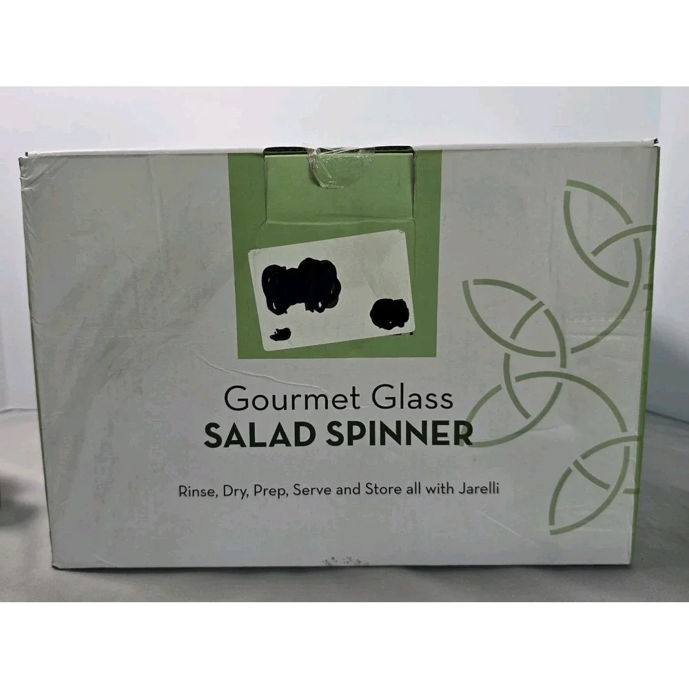 Jarelli Gourmet Glass Salad Spinner NIB 6.3 Quart